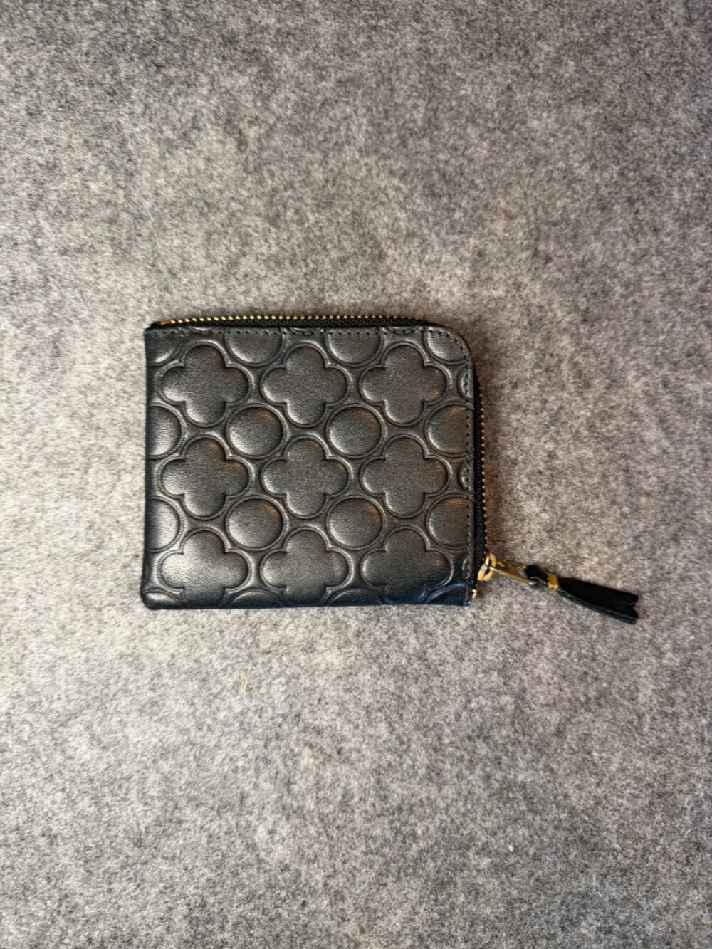 Comme des Garçons Embossed Leather Zip Wallet Black Made in Spain Designer - Picture 8 of 8